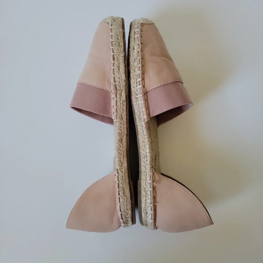 Eileen Fisher Lady D'Orsay Espadrille 8 Pastel Pink Leather Coastal Summer